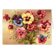 Vintage Spring Flowers Greeting Card