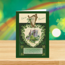 Vintage St. Patrick's Blarney Castle Greeting Card