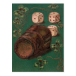 Vintage St. Patrick's Day Irish Good Luck Dice Postcard