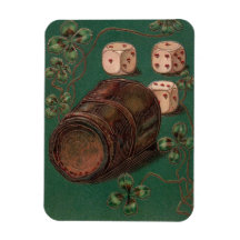 Vintage St. Patrick's Day Irish Good Luck Dice Rectangle Magnets