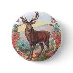 Vintage Stag Pinback Buttons