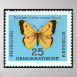 Vintage-Stamp-Art-German-Animal-Insect-Butterfly posters