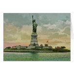 Vintage Statue of Liberty, New York Harbour Greeting Card