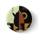 Vintage Steaming Coffee Pot with Coffee Cups buttons