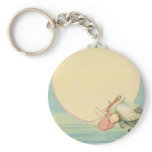 Vintage Stork with Baby keychains