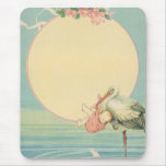 Vintage Stork with Baby mousepads