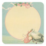 Vintage Stork with Baby stickers