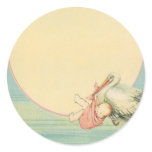 Vintage Stork with Baby Stickers