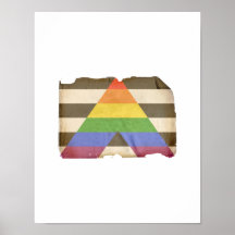 Vintage straight ally flag poster