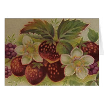 Vintage Strawberries Greeting Card