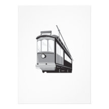 Vintage Streetcar Tram Train Invites