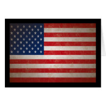 Vintage Style American Flag Patriotic Design Card