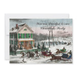 Vintage style American winter Christmas Invitation