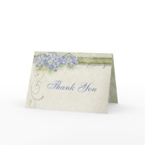 Vintage Style Blue Hydrangea Floral Swirl Damask Card