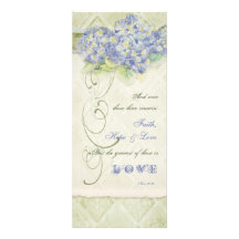 Vintage Style Blue Hydrangea Floral Swirl Damask Personalized Invites