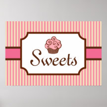 Vintage Style Cupcake Bakery Art Print