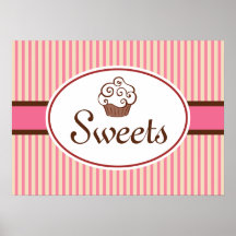 Vintage Style Cupcake Bakery Art Print