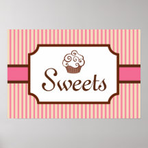 Vintage Style Cupcake Bakery Art Print
