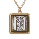 Vintage Style Letter M Monogram Initial Pendant