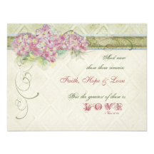 Vintage Style Pink Hydrangea - Save the Date Card Personalized Invite