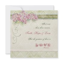 Vintage Style Pink Hydrangea - Wedding Invitation
