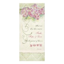 Vintage Style Pink Hydrangea - Wedding Program Custom Invitation