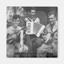 Vintage Style Sailor Musicians Fridge Magnet