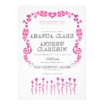 Vintage Style Wedding Invitation