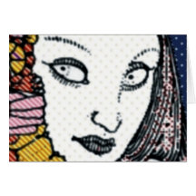 Vintage Style Woman Card