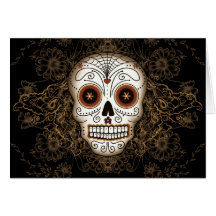 Vintage Sugar Skull Card