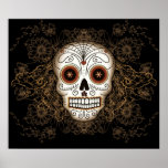 Vintage Sugar Skull Poster posters