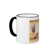Vintage Summertime at the Beach Coffee Mugs