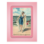 Vintage Sun Bather Beach Babes Postcard