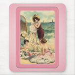 Vintage Sun Bathers Beach Mousepad