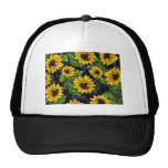 Vintage sunflower pattern mesh hat