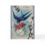 Vintage Swallow Bird Easter Greeting Card