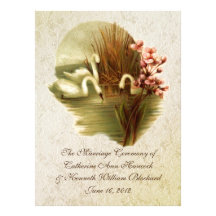 Vintage Swans Wedding Program Personalized Announcement