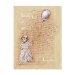 Vintage Sweet Girl Thinking of You Postcard