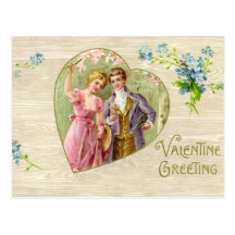 Vintage Sweethearts Valentine Postcard