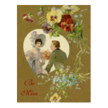 Vintage Sweethearts Valentine Postcard