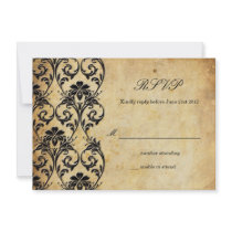 Vintage Swirl Damask Wedding RSVP