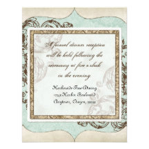 Vintage Swirl Flourish Etchings Floral Wedding Personalised Announcements