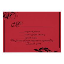 Vintage swirl pattern wedding RSVP Personalised Announcement