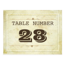 vintage table number cards postcards