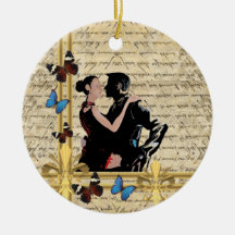 Vintage tango christmas ornaments