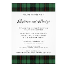 Vintage Tartan, Davidson Modern Retirement Party Personalised Invite