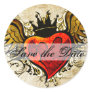 Vintage Tattoo Winged Heart Save the Date Sticker
