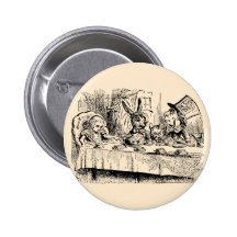 Vintage Tea Party; Alice, Hatter and March Hare Buttons