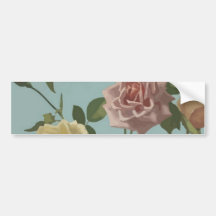 Vintage Tea Rose and Blush Roses Bumper Stickers