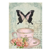 Vintage Tea Time Wedding Invitation
